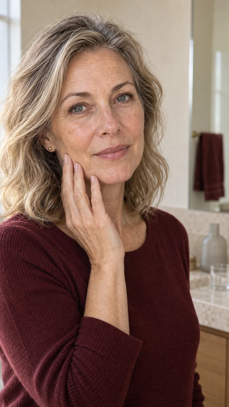 Woman caring for her skin